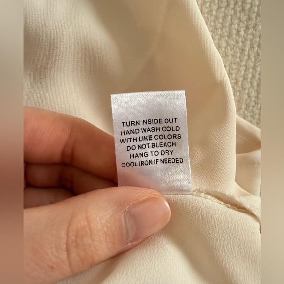 VICI Kayla Satin Button Down in Champagne - Picture 6 of 6